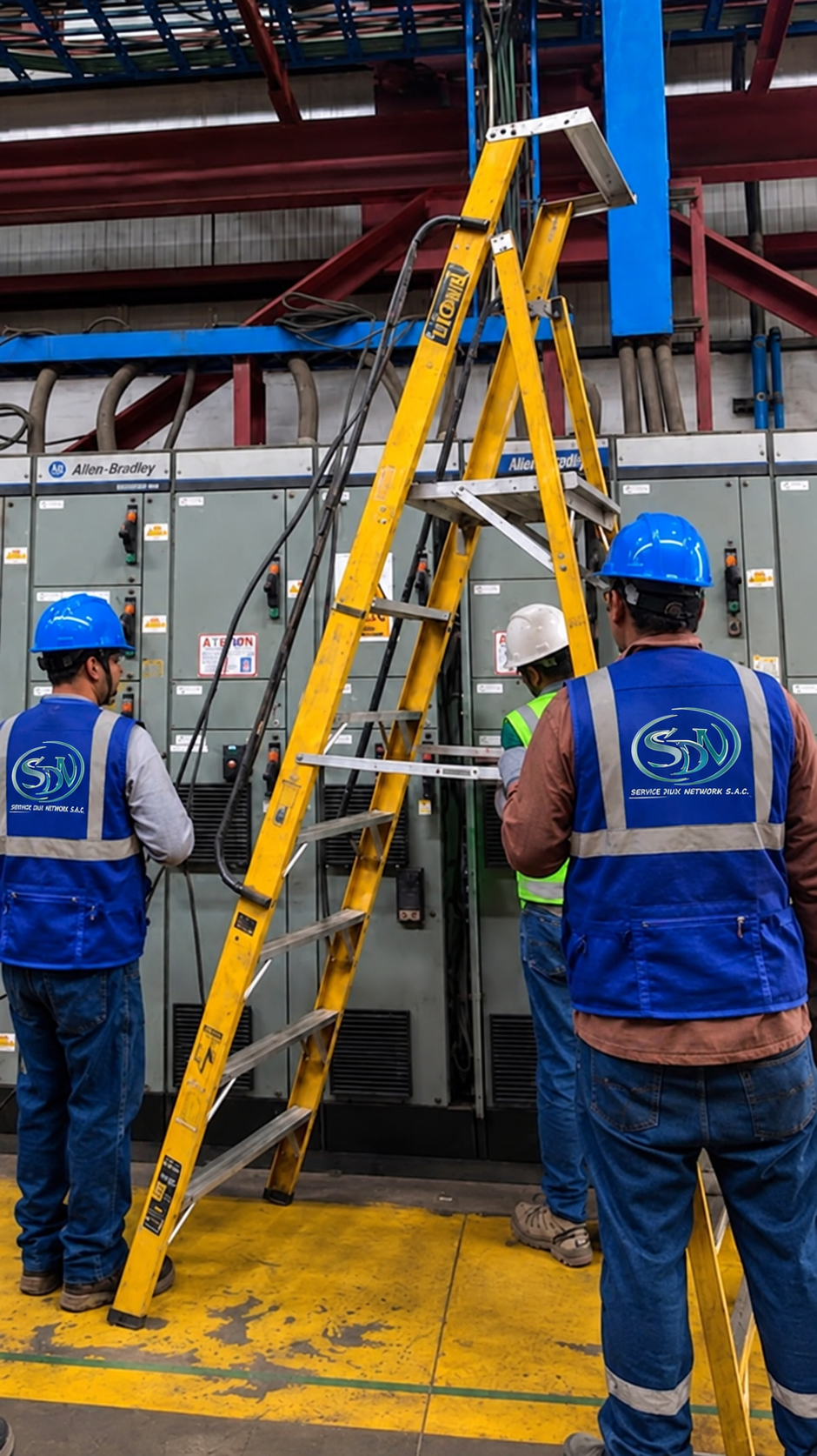 Equipo de Service Diux realizando trabajos de mantenimiento en una instalación comercial